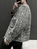 Mens Grey Sequin Jacket