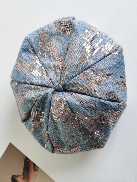 Sequin Beret Hat