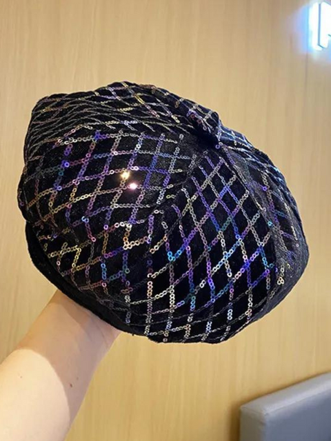 Sequin Beret Hat