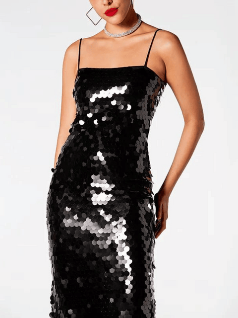 Black Sequin Cocktail Dress