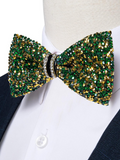 Sequin Bow Tie Khaki