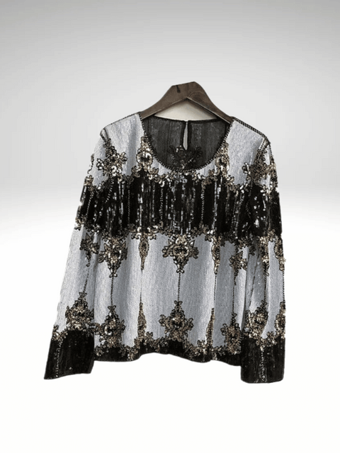 Black Women's Sequin Blouse