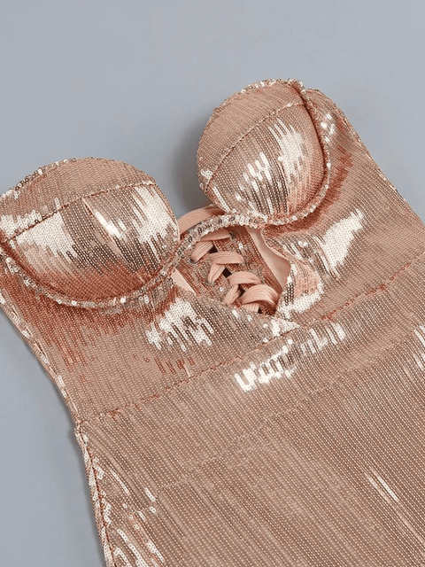 Rose Gold Pink Sequin Dress