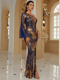  Blue Gold Sequin Dress