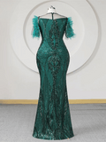 Plus Size Green Evening Sequin Dress