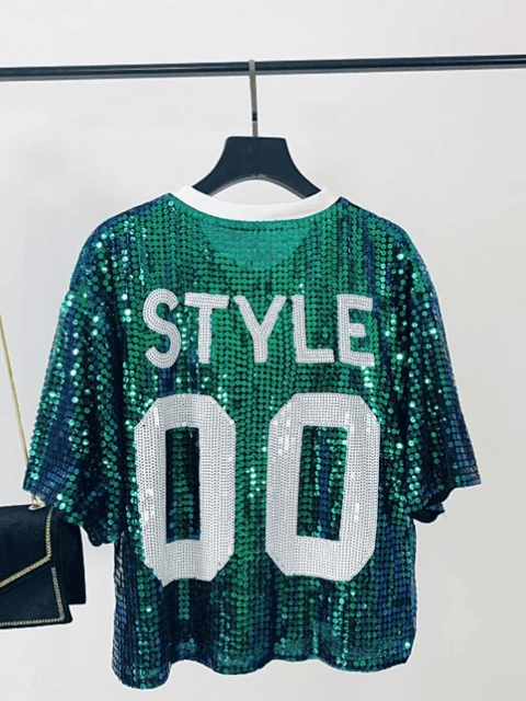 Green Sequin Top Tiger