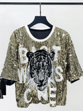 Gold Sequin Top Tiger