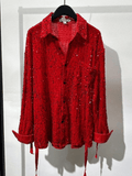 Men's Sequin Shirt Red