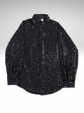 Black Men's Shirt With Sequins