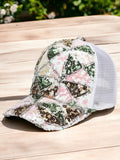 Sequin Baseball Cap Geometric white