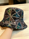 Rainbow Sequin Bucket Hat Green