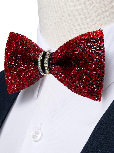 Sequin Bow Tie Red