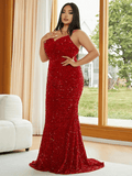 Plus Size Red Sequin With Straps