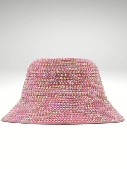 Pink Rhinestones Bucket Hat