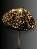 Sequin Beret Gold