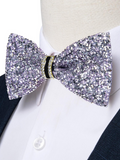 Sequin Bow Tie Silver