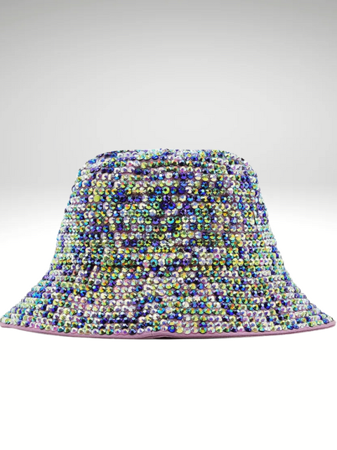 Multicolor Rhinestones Bucket Hat