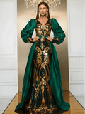 Green And Gold Sequin Cocktail Dress