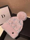 Sequin Pom Pom Beanie Hat