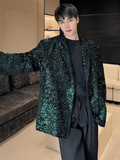 Mens Green Sequin Suit Jacket