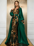 Green And Gold Sequin Cocktail Dress