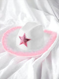 Sequin Cowgirl Hat White pink