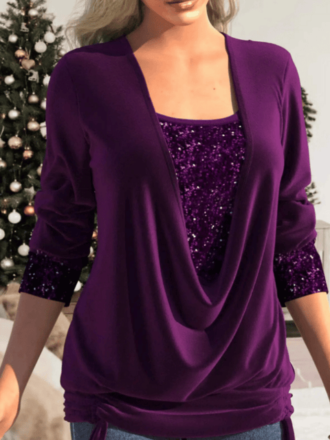 Purple Sequin Sweater