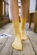 Yellow Sheer Glitter Socks