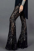 Black Sequin Stripe Pants