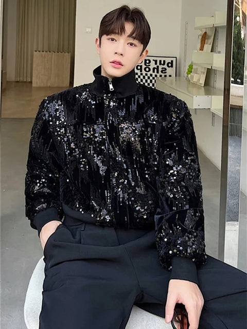 Men's Black Glitter Jacket