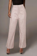 Pink Sequin Pants Casual