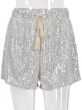 Silver Sequin Shorts