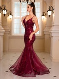 Burgundy Sequin   Dress