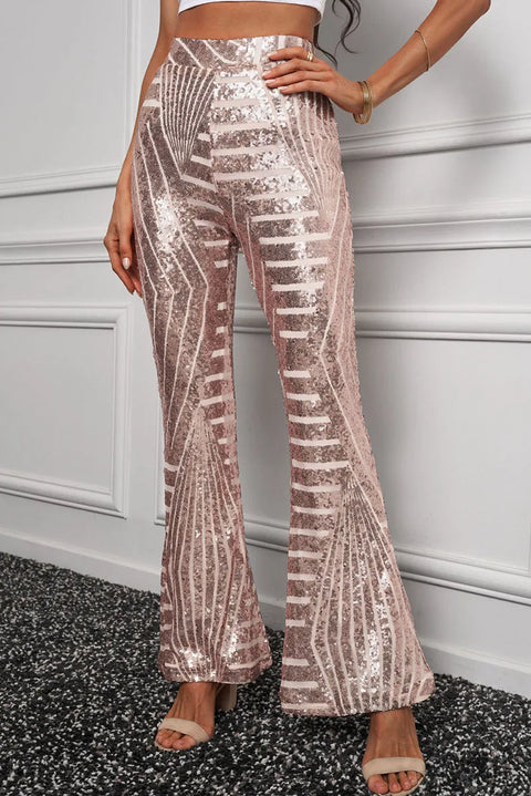 Light_Pink Sequin Stripe Pants