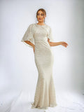 Silver Sequin Party Long Dress