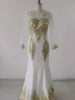 Moovie White Rhinestone Evening Dress