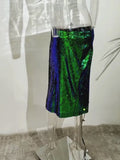 Moovie Green Sequin Skirt Women