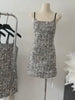 Moovie Short Silver Sequin Strapless Dress