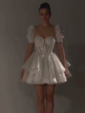 moovie White Sequin Ball Gown